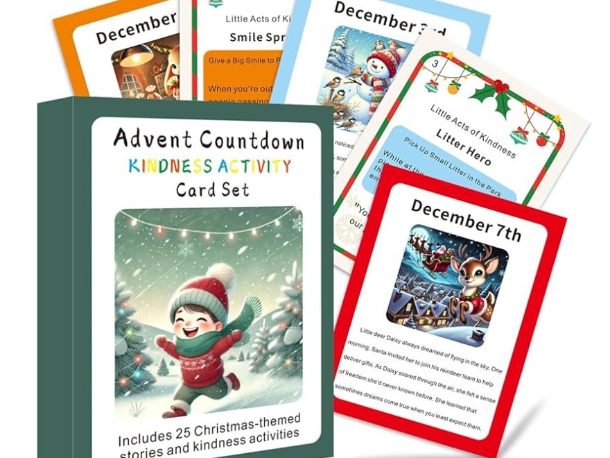 Amazon 2025 Acts Of Kindness Advent Calendar Countdown 25 Days Of Christmas themed Story And Mindfulness Tasks Count Down Christmas Event For Kids Girls Boys Meaningful Gifts Home Kitchen