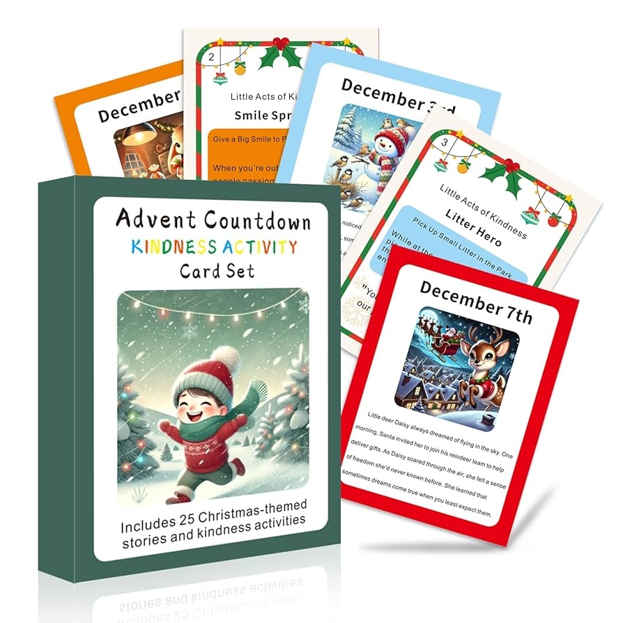 Amazon 2025 Acts Of Kindness Advent Calendar Countdown 25 Days Of Christmas themed Story And Mindfulness Tasks Count Down Christmas Event For Kids Girls Boys Meaningful Gifts Home Kitchen