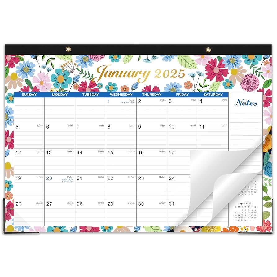 Amazon 2025 Desk Calendar 2025 Calendar From January 2025 December 2025 12 X 17 Large Desk Calendar 2025 With Julian Date Marked Holidays Large Blocks Office Products