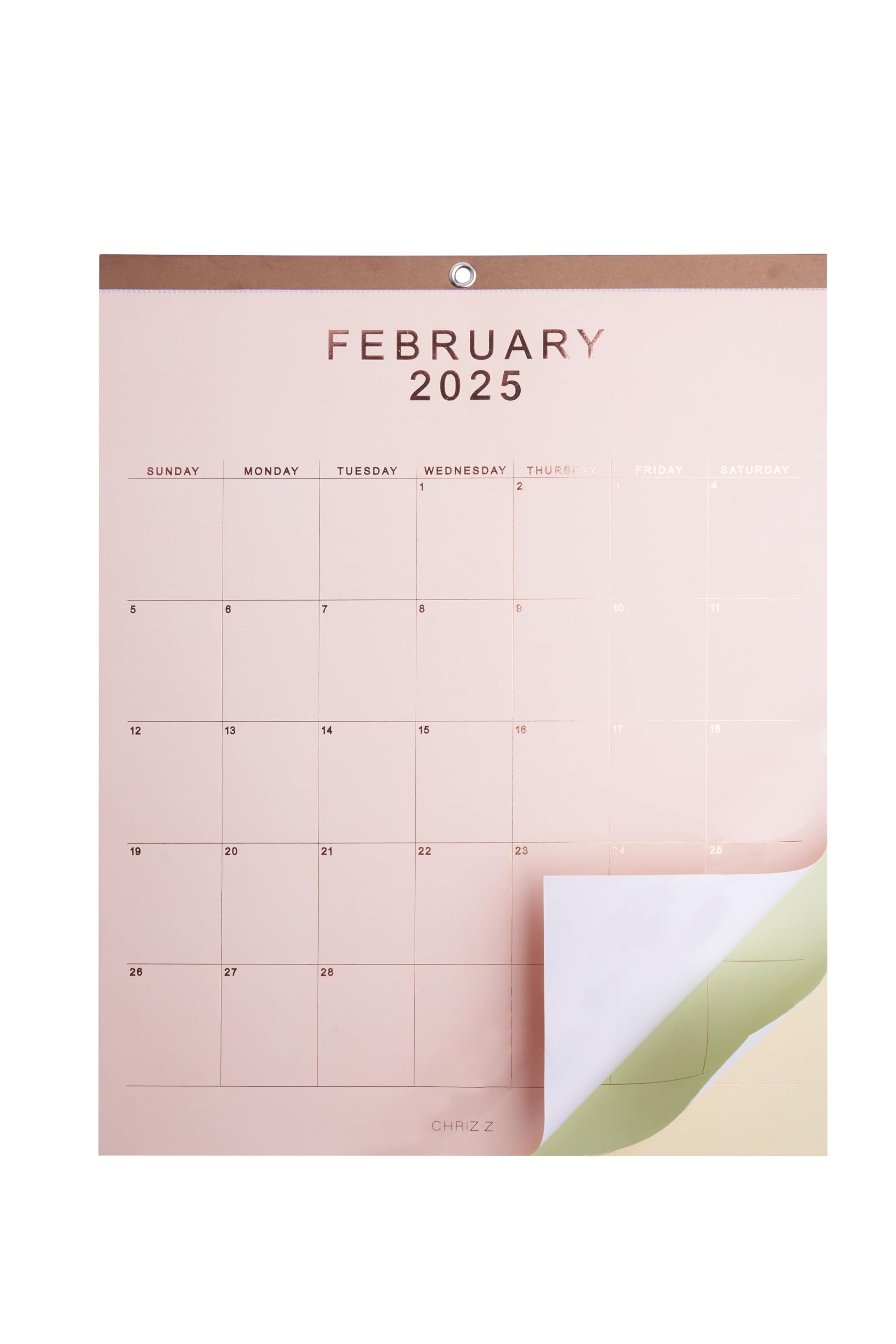 Amazon 2025 Wall Calendar 12 X 15 Rose Gold Foil Lettering Monthly Planning Hanging Peel Off Large Print Wall Desk Calendar On Pastel Multi Color Paper January 2025 To December 2025 6 Color 