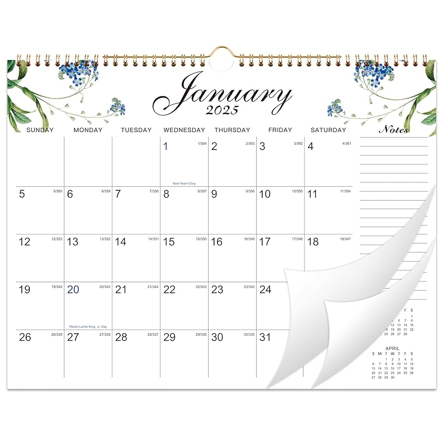 Amazon 2025 Wall Calendar 14 8 X 11 6 Large Wall Calendar From January 2025 December 2025 12 Months Calendar 2025 With Different Flower Design Office Products