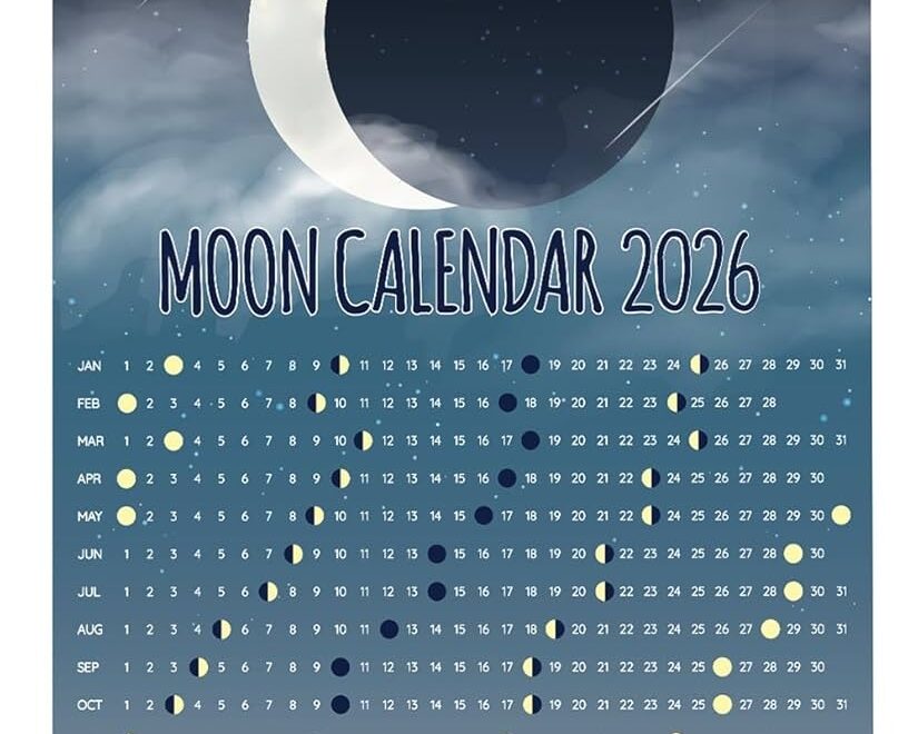 Amazon 2026 Calendar Phases Of The Moon Poster 16x20 Unframed Print Lunar Phases Astrology Moon Calendar Decorative Moon Wall Art Full New Moon Celestial Night Sky Astronomy