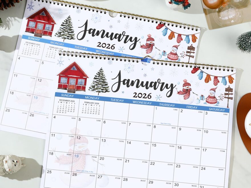 Amazon 2026 Calendar Wall Calendar 2026 January 2026 December 2026 Wall Calendar 14 8 X 11 6 With Julian Dates Hanging Hole Thick Paper Office Products