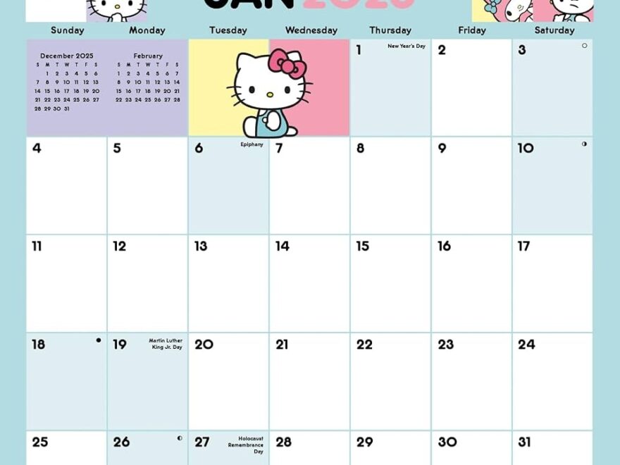 Amazon 2026 Hello Kitty Friends Spiral Wall Calendar 9798888287187 Trends International Libros