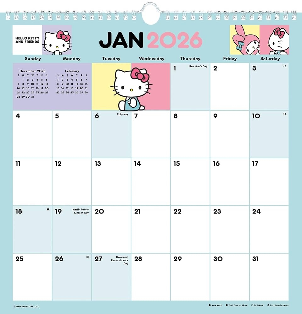 Amazon 2026 Hello Kitty Friends Spiral Wall Calendar 9798888287187 Trends International Libros