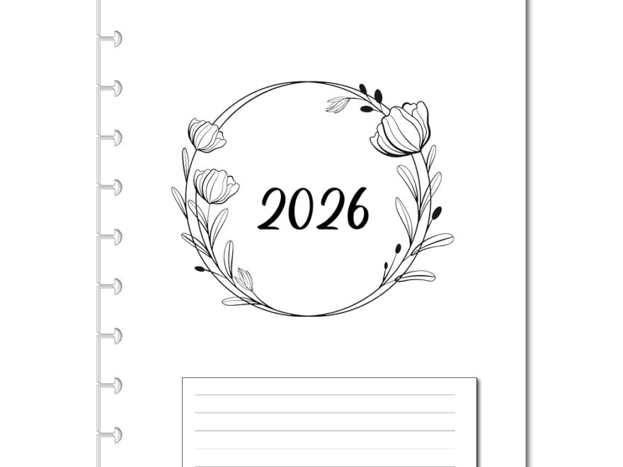 Amazon 2026 Monthly Planner Calendar Refills For 7 8 9 11 Disc Mini Classic Skinny Junior Big Size Discbound Happy Planners Loose Leaf Inserts 12 Month 11 Disc Letter Flowers Handmade Products