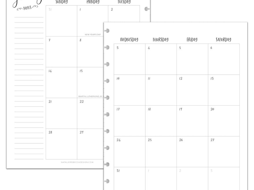 Amazon BetterNote 2026 Monthly Calendar Refill Fits Discbound Notebooks Fits Happy Planner Levenger Circa Arc Staples TUL Office Depot InkWell Press Whimsy 9 Disc 7 x9 25 Office Products