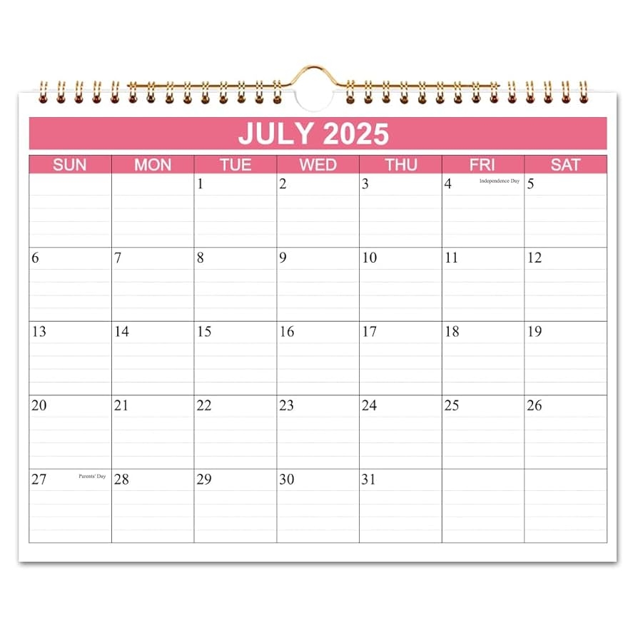 Amazon Calendar 2025 2026 18 Month Calendar From July 2025 December 2026 2025 2026 Wall Calendar Planner With 140gsm Thick Paper For Planning And Organizing For Home Or Office 8 5 X 11 Inches Pink Office Products