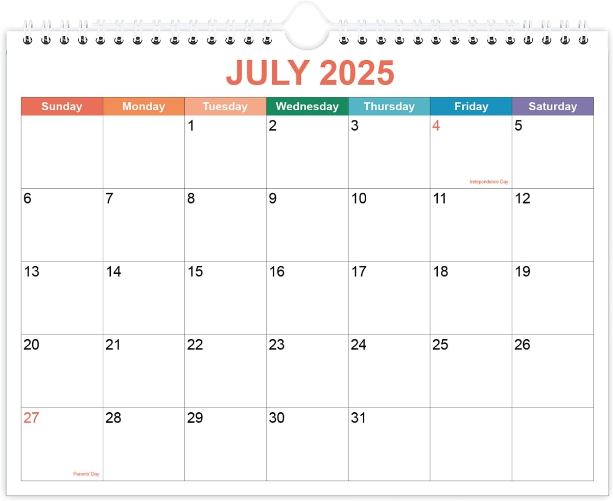 Amazon Calendar 2025 2026 Wall Calendar 2025 2026 From September 2025 December 2026 18 Months Calendar With Premium Paper Twin Wire Binding Hanging Hook 8 5 X 11 Colorful Office Products