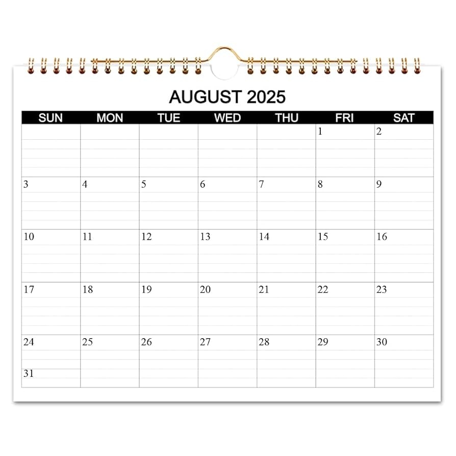 Amazon Calendar 2025 2026 Wall Calendar 2025 26 Runs From August 2025 To December 2026 17 Months Calendar With Thick Paper For Planning At Home Or Office 8 5 X 11 Inch Black Office Products