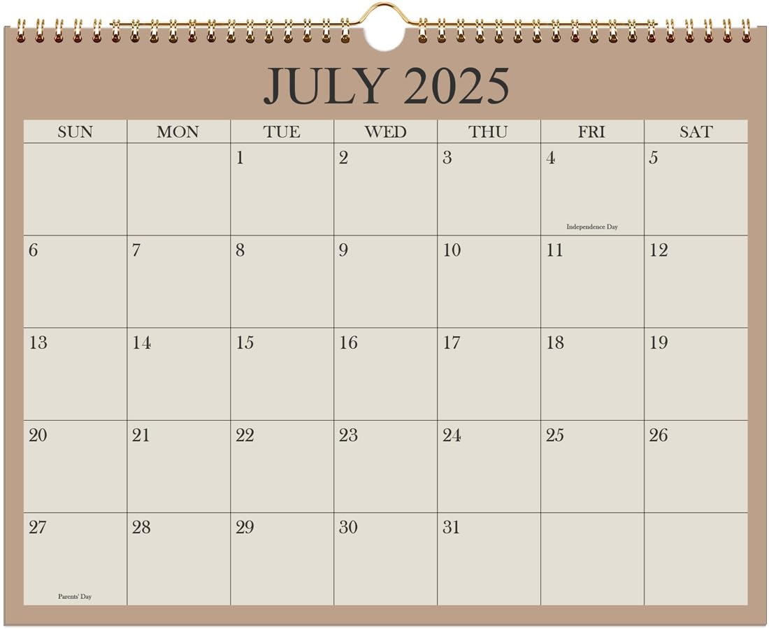 Amazon Calendar 2025 2026 Wall Calendar From September 2025 December 2026 18 Months Calendar With Premium Paper Twin Wire Binding Hanging Hook 8 5 X 11 Beige Office Products