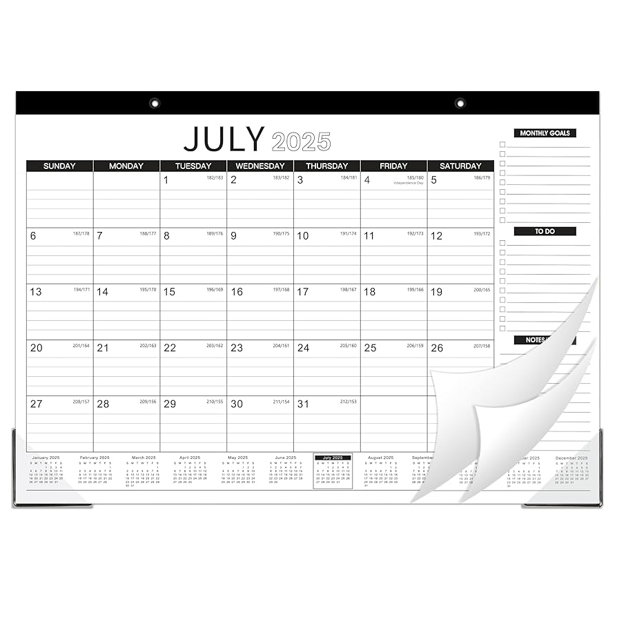 Amazon Desk Calendar 2025 2026 2025 2026 Desk Calendar July 2025 December 2026 18 Monthly Desk Pad Wall Calendar 2025 2026 2 in 1 Desktop Calendar 17 X 12 Thick Paper Corner Protectors Office Products