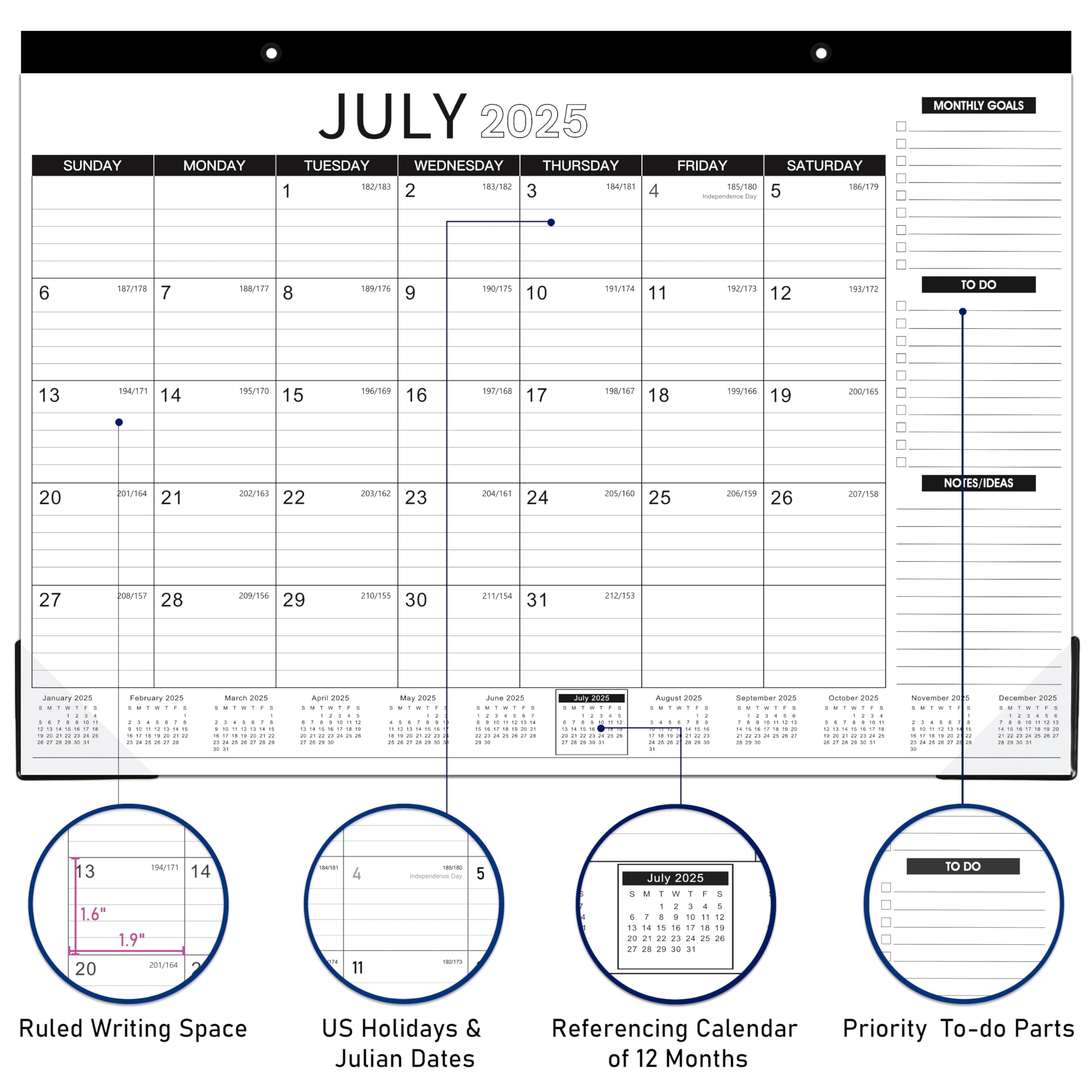 Amazon Desk Calendar 2025 2026 2025 2026 Desk Calendar July 2025 December 2026 18 Monthly Desk Pad Wall Calendar 2025 2026 2 in 1 Desktop Calendar 17 X 12 Thick Paper Corner Protectors Office Products