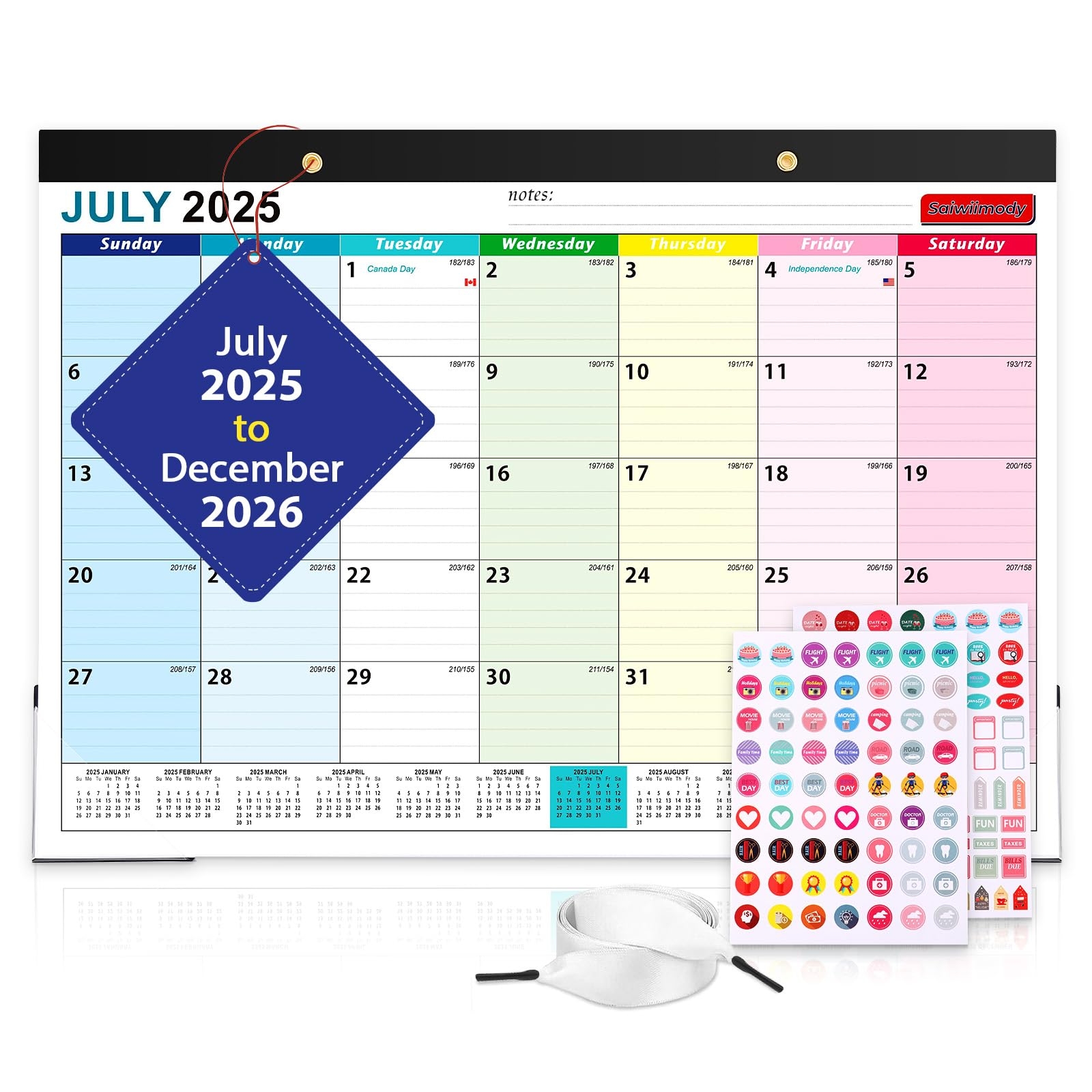 Amazon Desk Calendar 2025 2026 With Stickers And Clear Waterproof Cover School Year Calendar 17 X 12 Inch Monthly Planner Schedule Organization Colorful Office Products