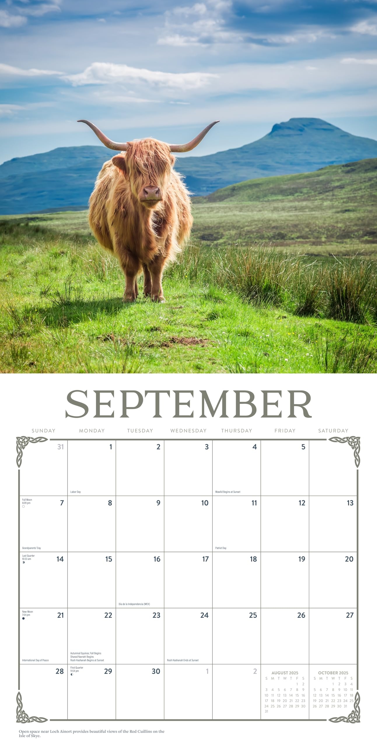 Cow Calendar September 2025