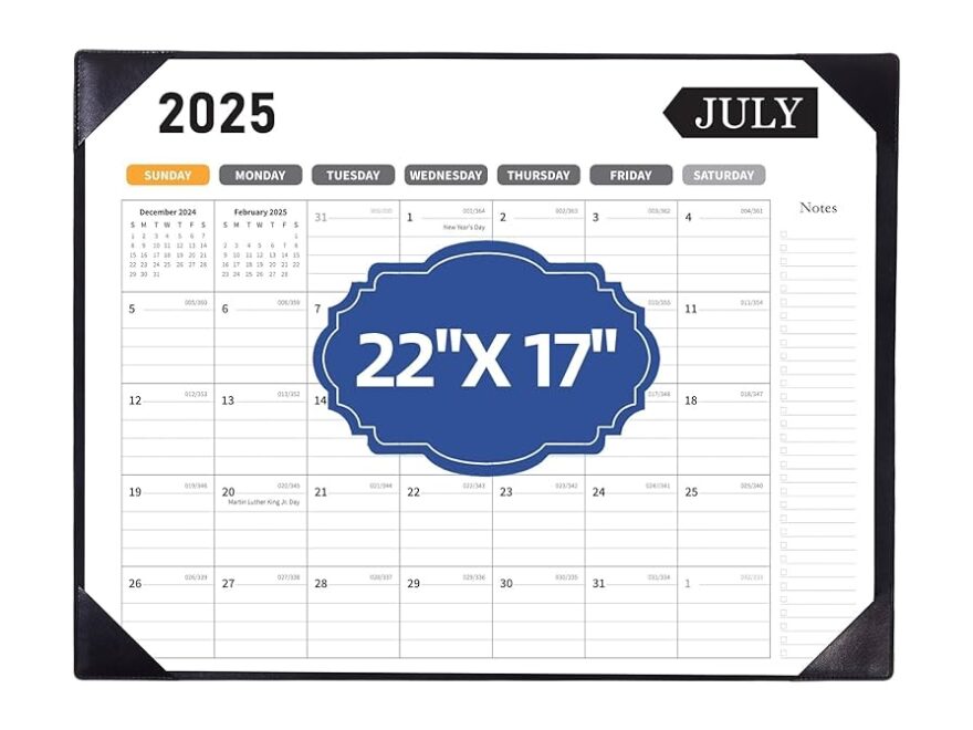 Amazon Large Desk Calendar 2025 2026 Calendar With Desk Protecting Pad Desk Calendar Large 22x17 Runs From July 2025 To December 2026 18 Months Big Desktop Calendar For Family Classroom And Office Black Office Products