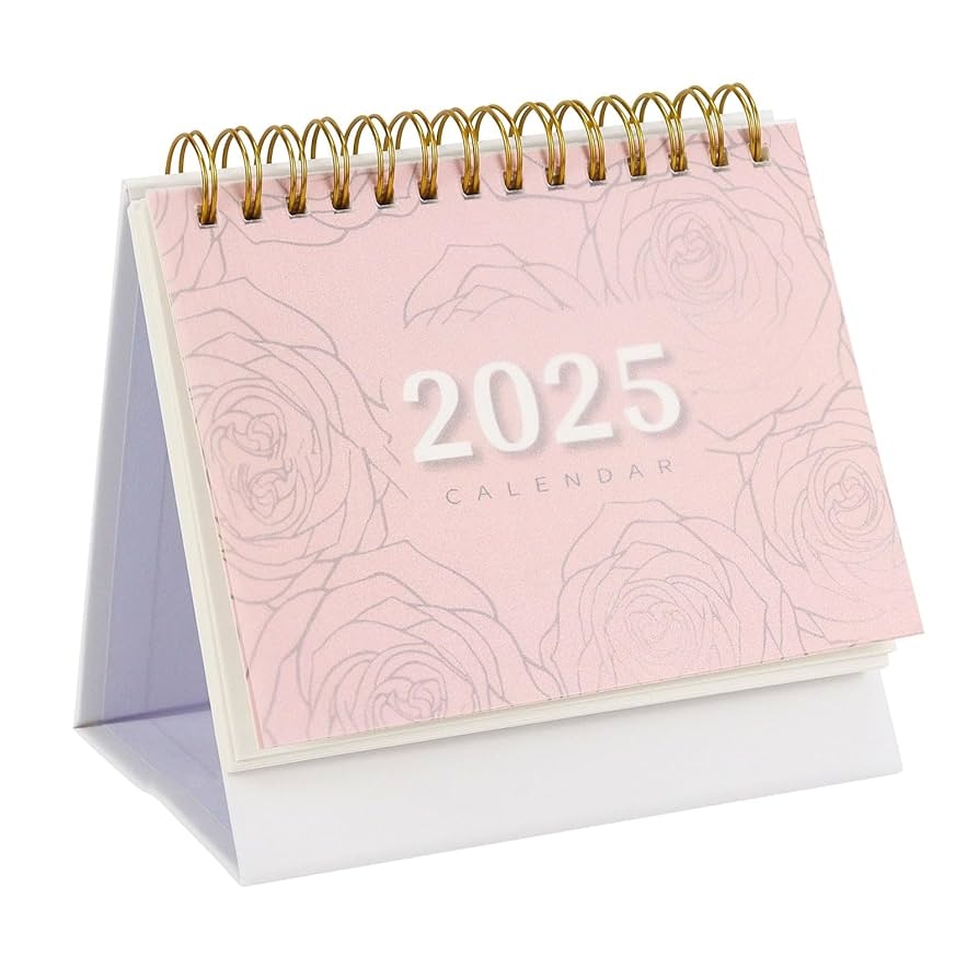 Amazon Mini Calendar 2024 2025 Standing Desk Calendar From Jul 2024 To Dec 2025 18 Months Small Desk Calendar 2024 2025 Flip Calendar For Desk Pink Rose Office Products