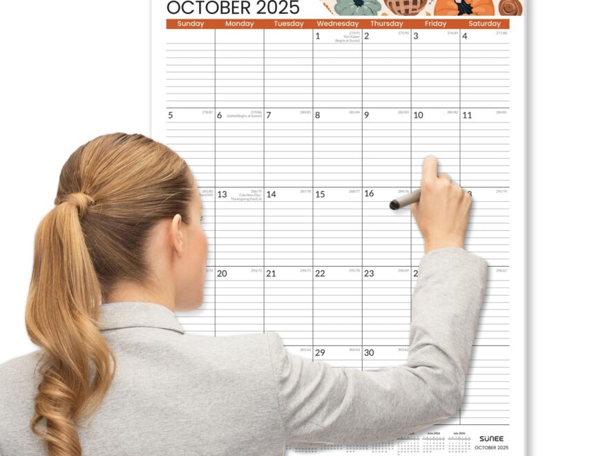 Amazon SUNEE Wall Calendar 2025 2026 Large 22 75 x15 5 21 Month Calendar From October 2025 To June 2027 Vertical Extra Large Monthly Calendar 2026 For Wall Seasons Color Office Products