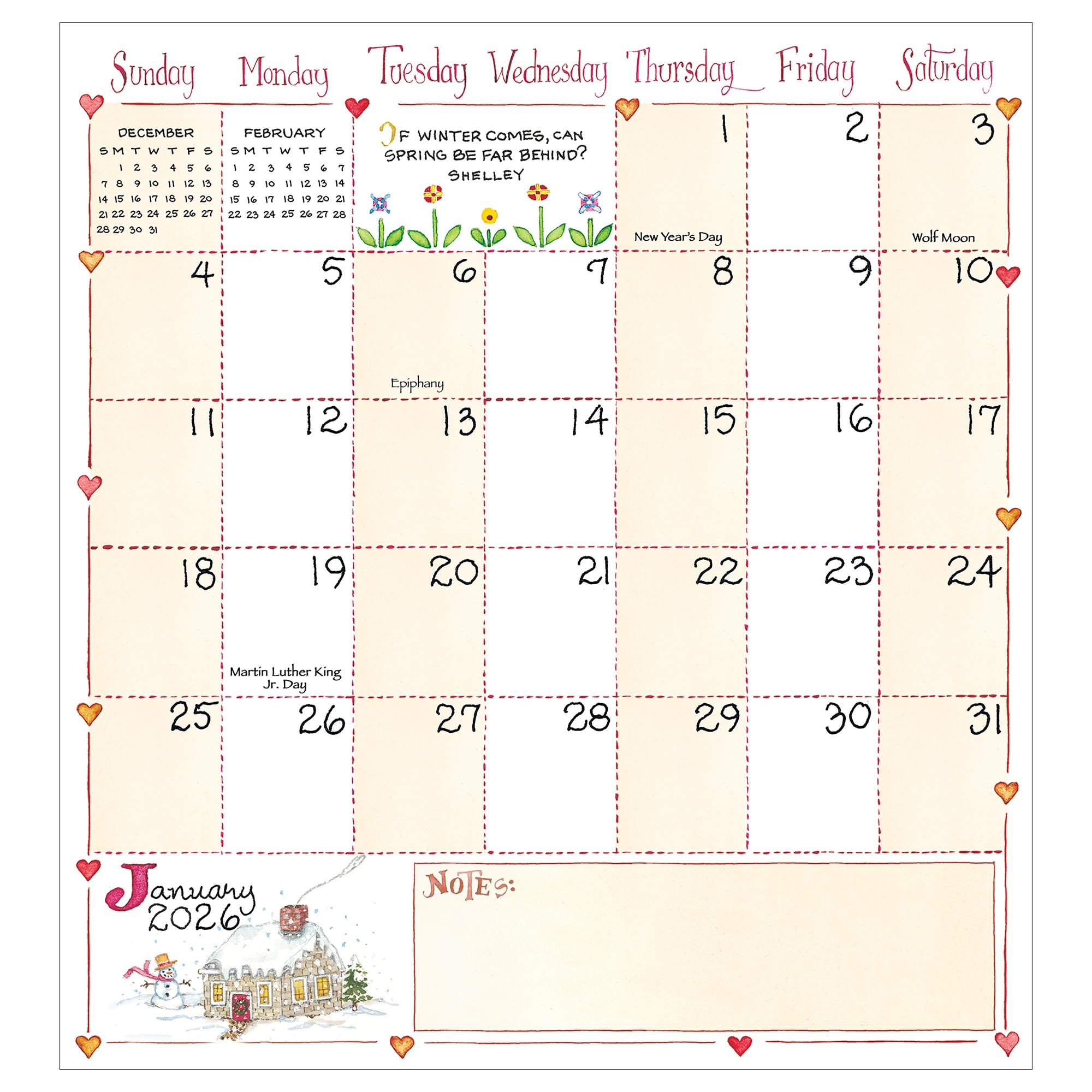 Printable Purse Calendar 2026-2027