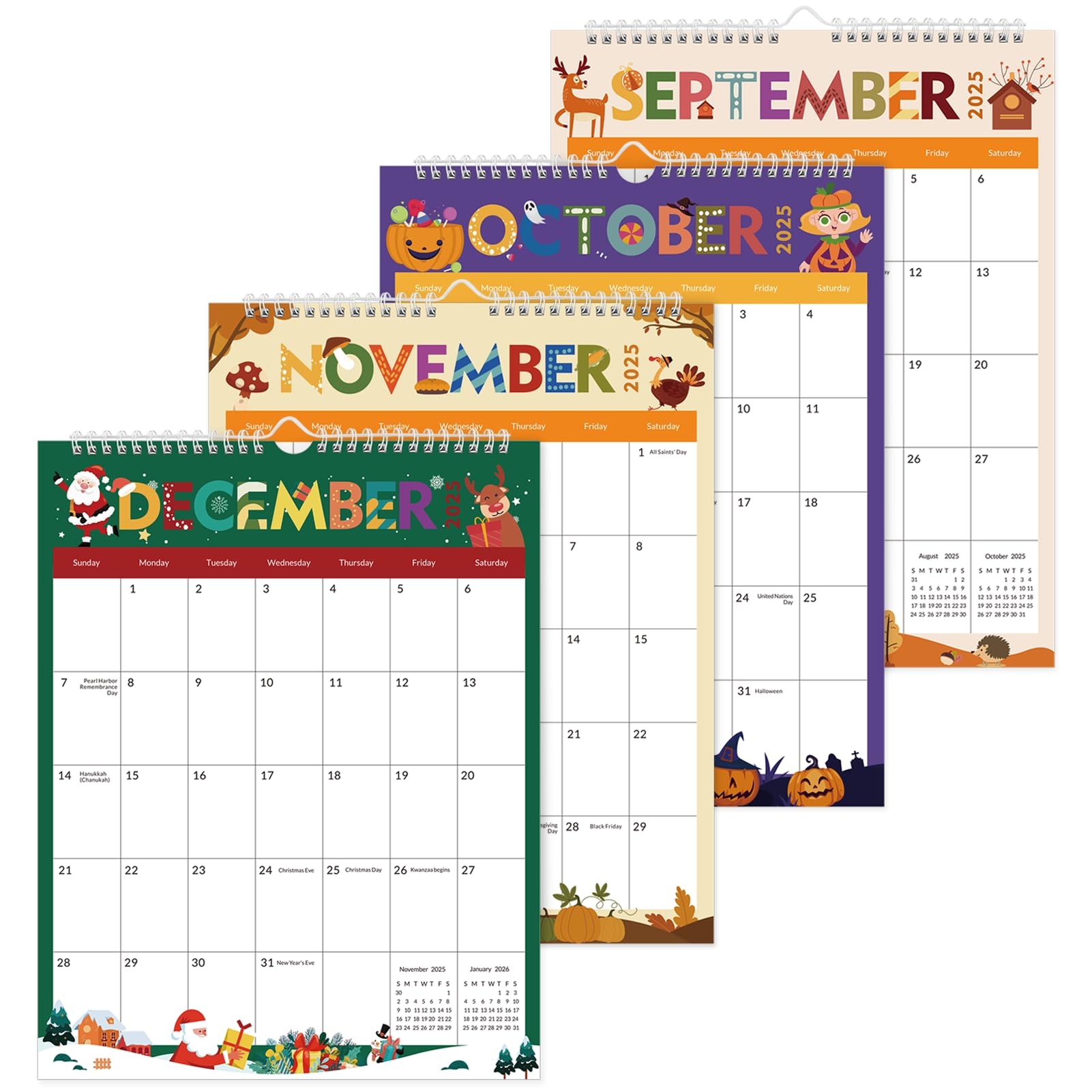 Amazon Zuozee Wall Calendar 2025 14 X 11 Large Festival Calendar 2025 2026 Runs From November 2024 Until December 2026 Monthly 2025 2026 Wall Calendar For Home School And Office Supplies Office Products