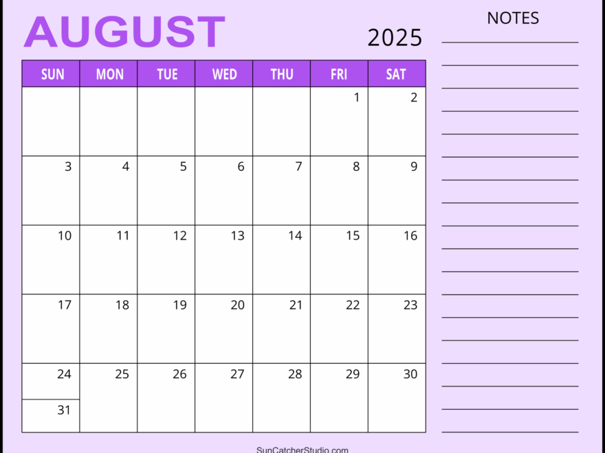 August 2025 Calendar Free Printable Free Printables Monograms Design Tools Patterns DIY Projects