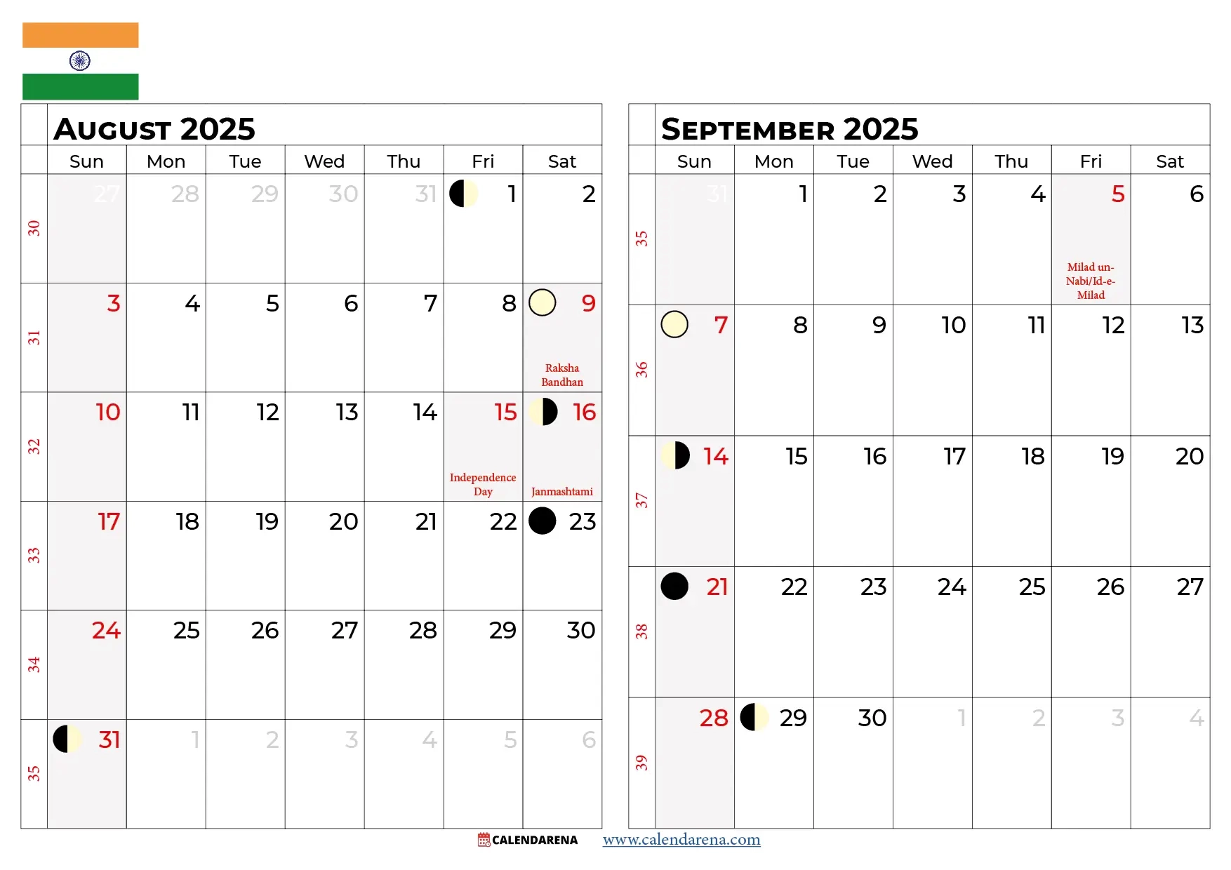 Calendar 2025 August And September
