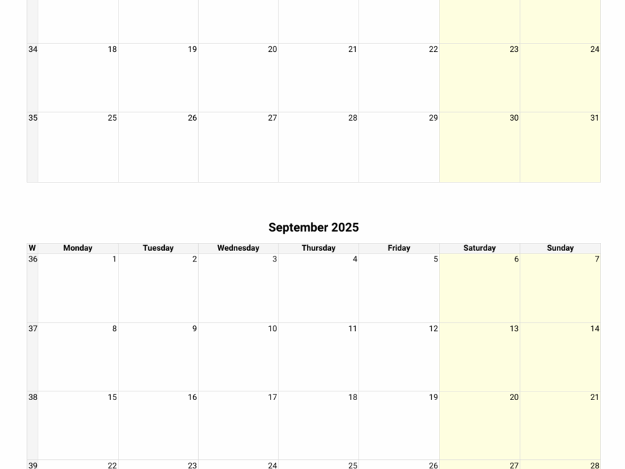 August And September 2025 Calendar Custom Calendar Maker