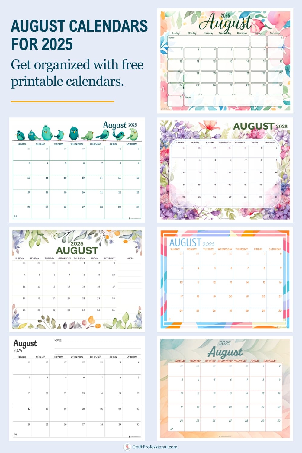 August Calendars 2025 Get Organized With A Free Printable Calendar
