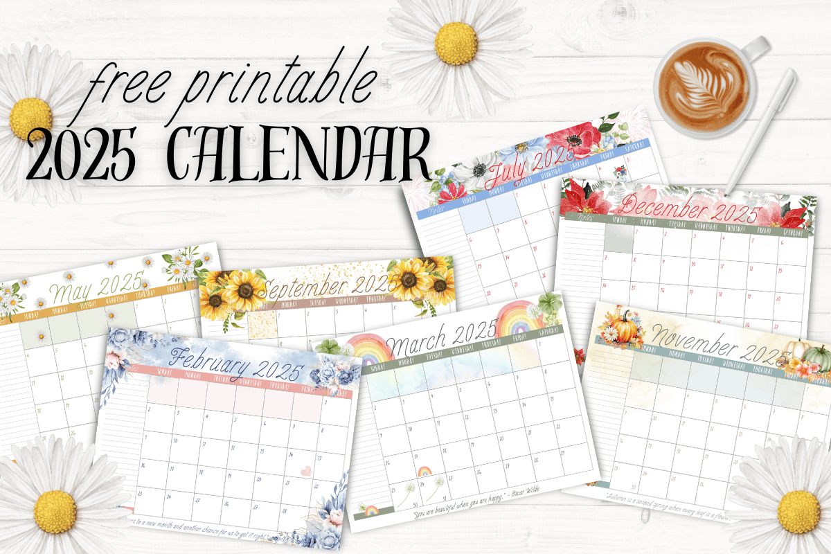 Be Ready To Bloom With Your Free Printable 2025 Floral Calendar Carrie Elle