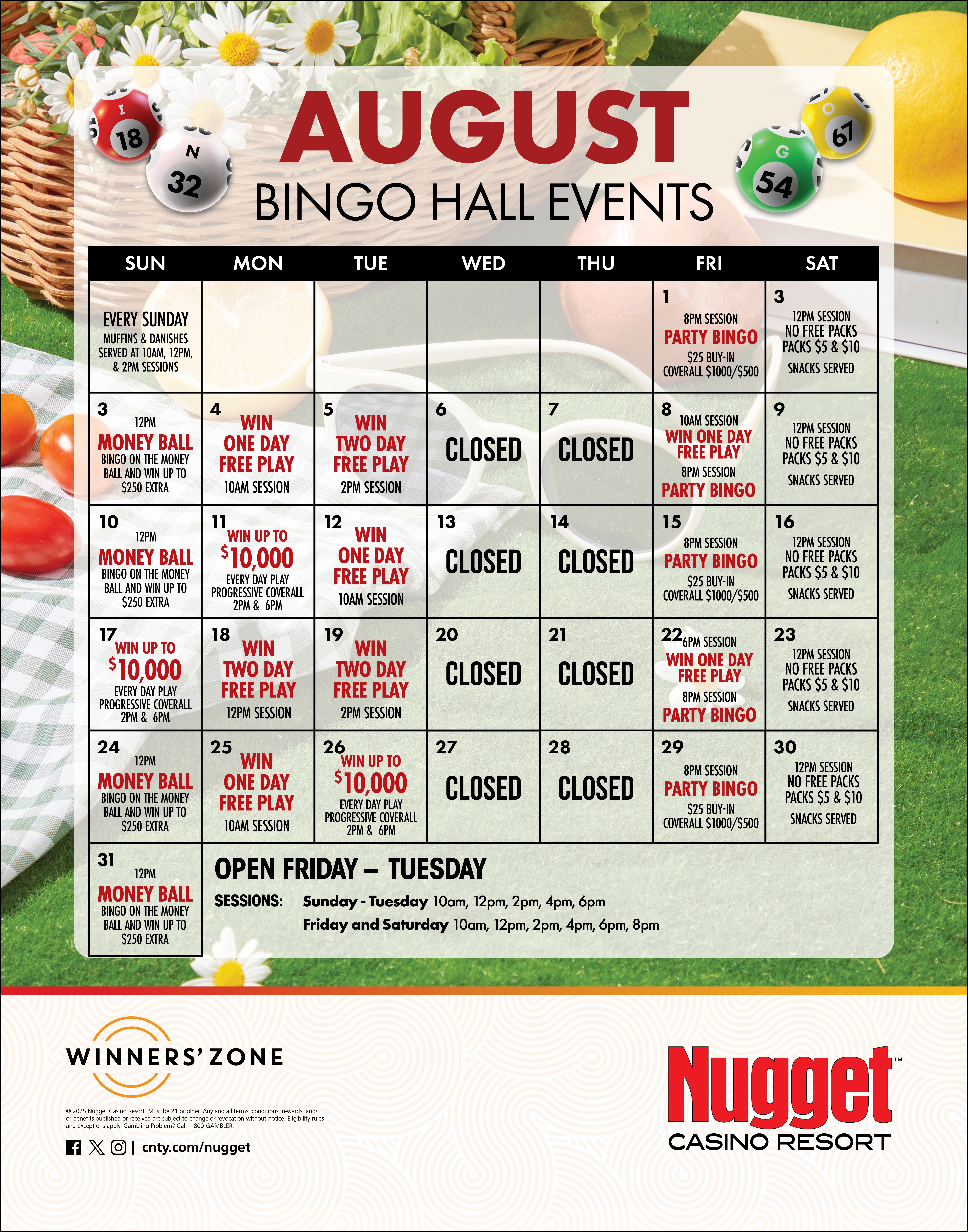 Bingo Played Daily In Reno Sparks Nevada Nugget Casino