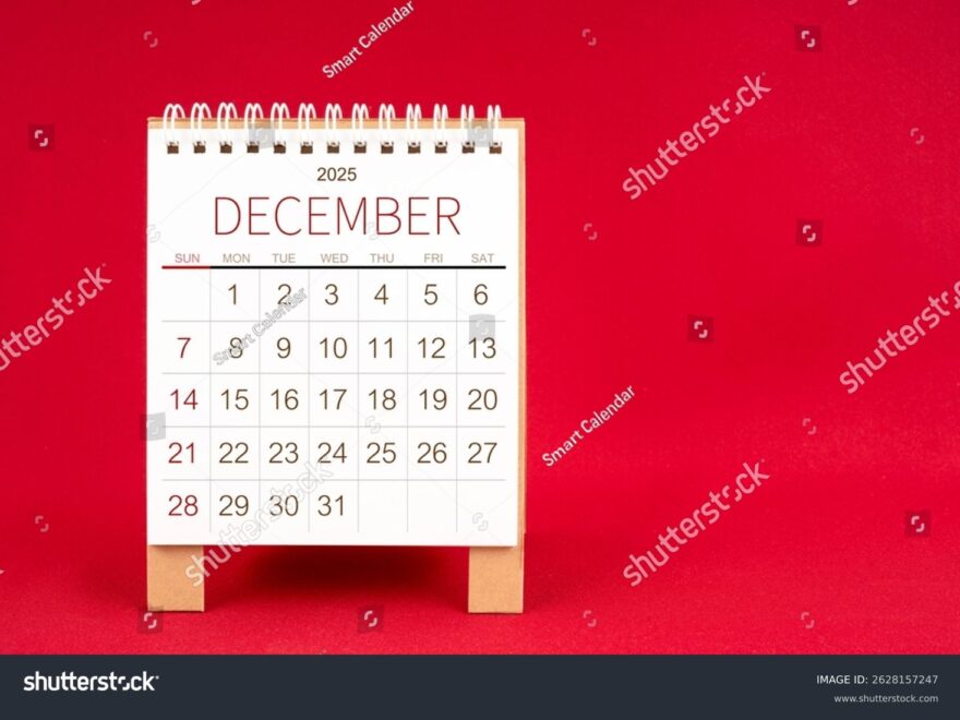 Blank Desk Calendar December 2025 On Stock Photo 2628157247 Shutterstock