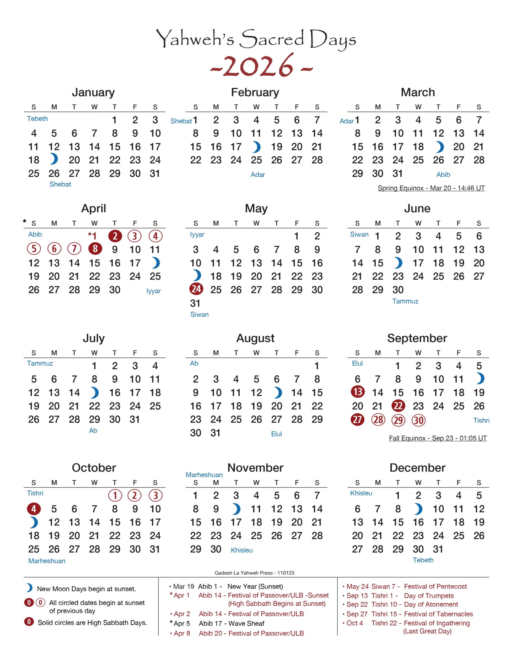 Calendar 2026 Yahu Ranger Report