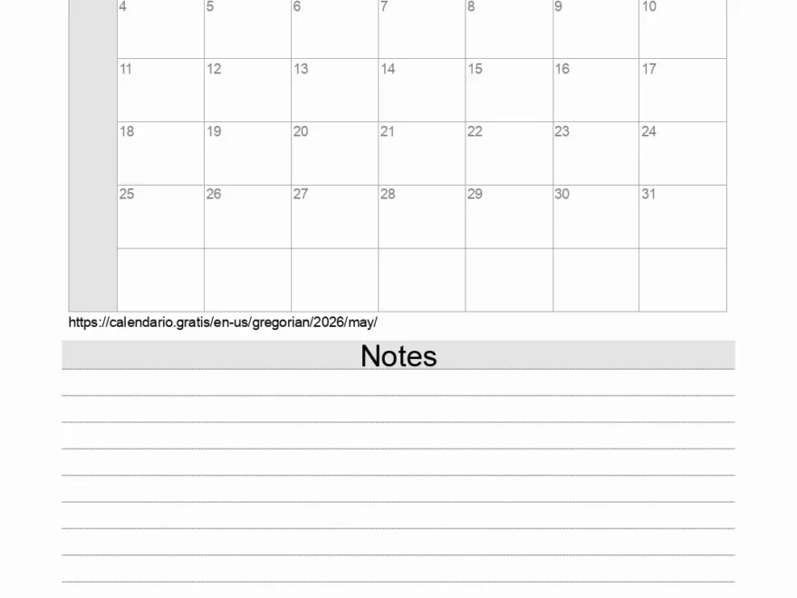 Calendar May 2026 From United States Of America In English Holidays And Moon Phase