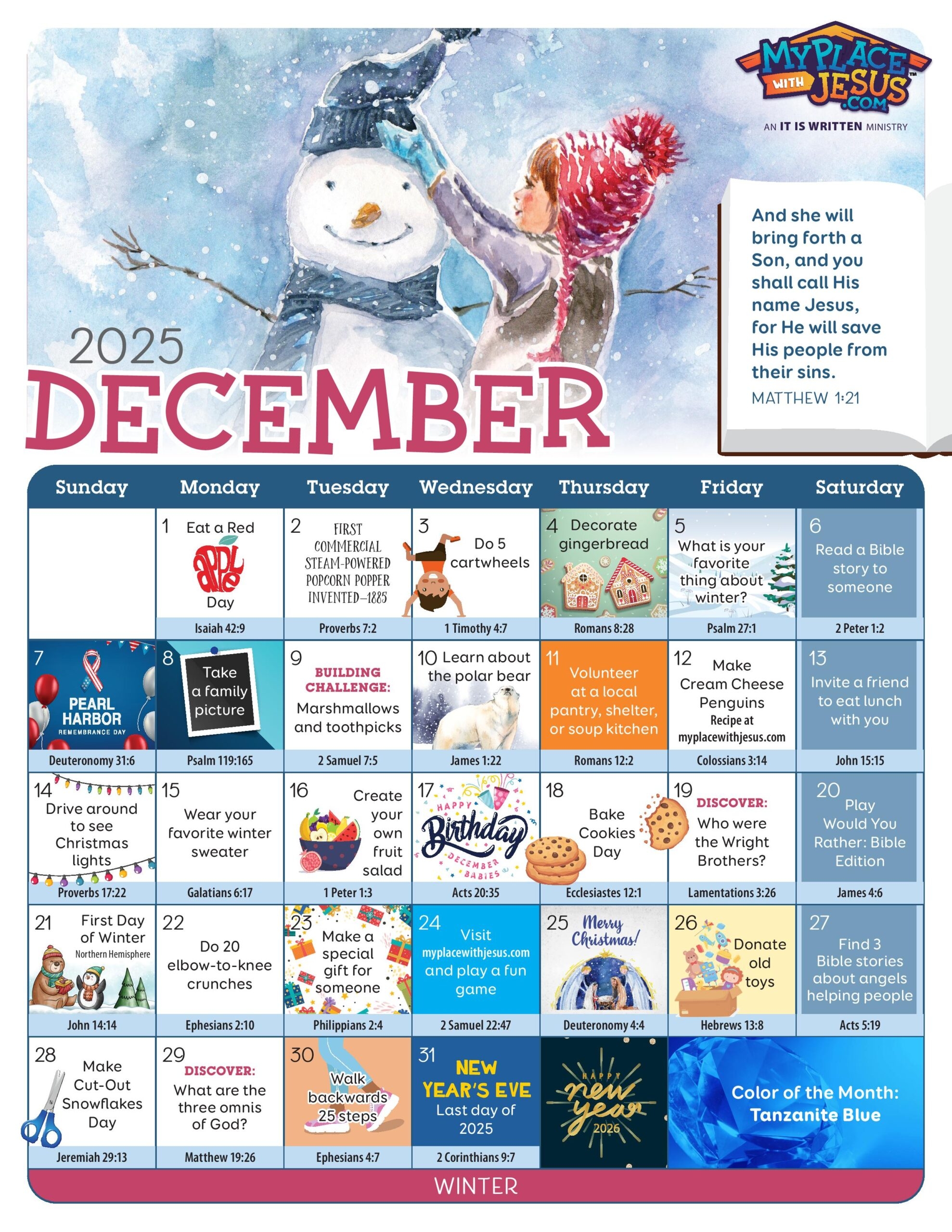 Calendar My Place With Jesus