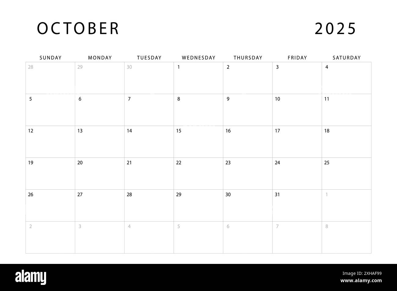 October 2025 Planning Calendar