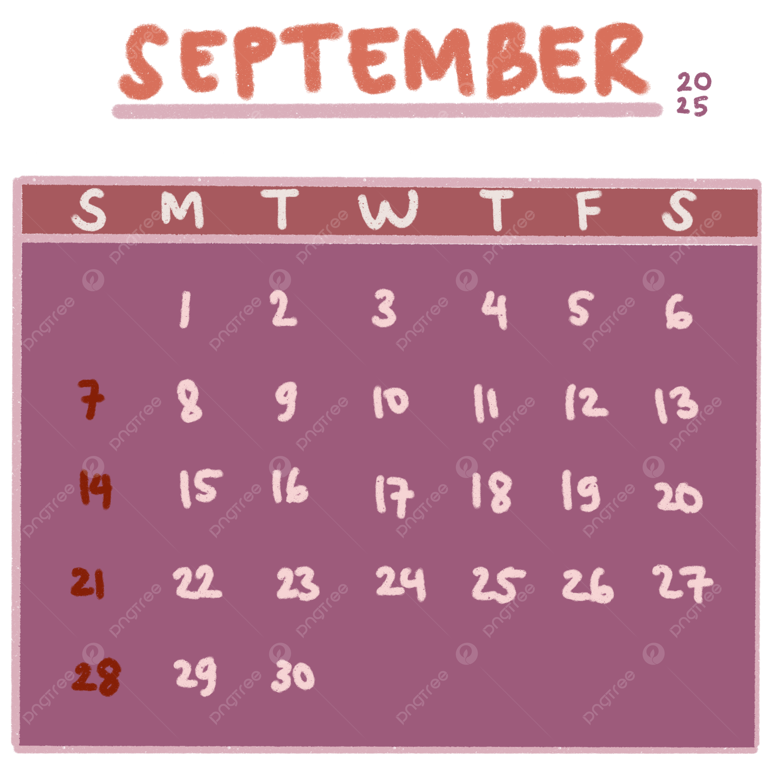 Cute Calendar September 2025