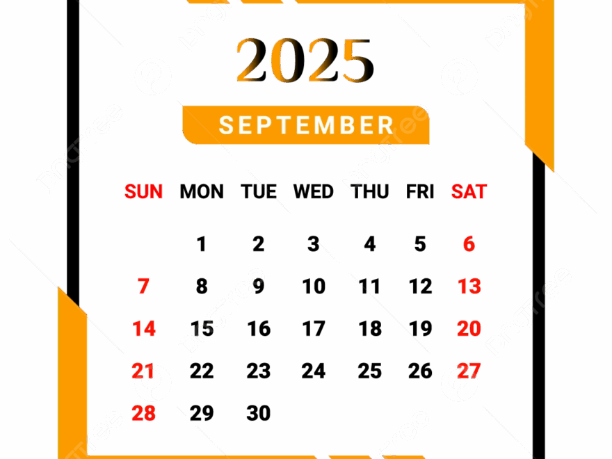 Calendario Del Mes De Septiembre De 2025 Con Estilo nico Amarillo Y Negro Vector PNG dibujos Calendario Mensual Calendario Septiembre 2025 PNG Y Vector Para Descargar Gratis Pngtree
