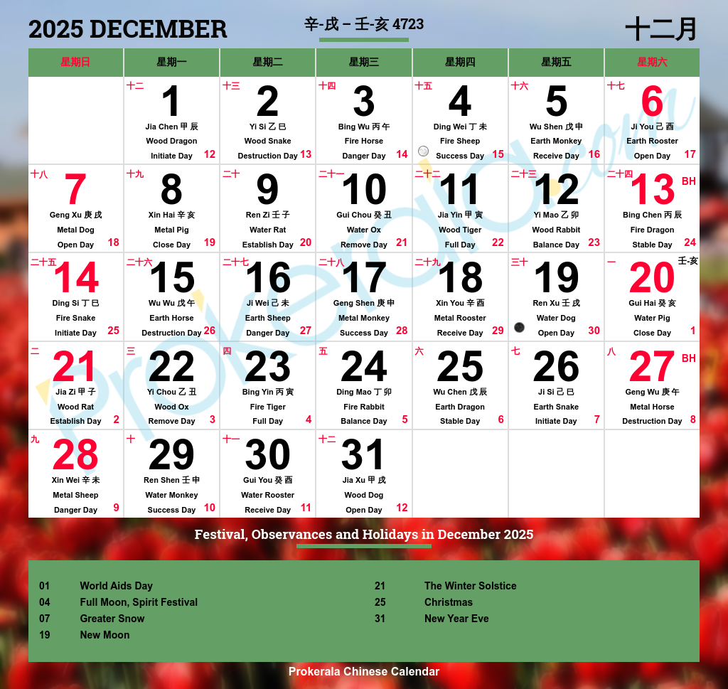 Chinese Calendar 2025 Festivals Holidays 2025