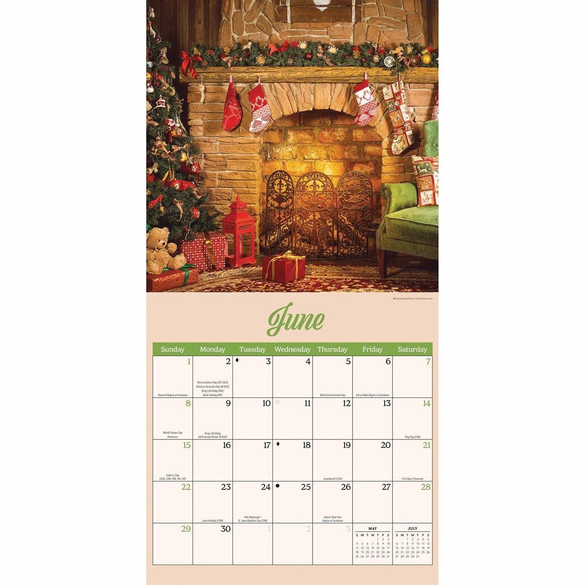 December 2025 Calendar Christmas Theme