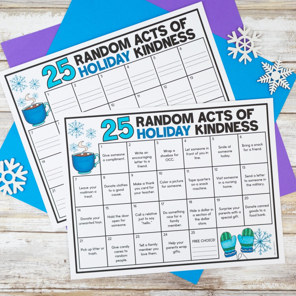 December Acts Of Kindness Calendar