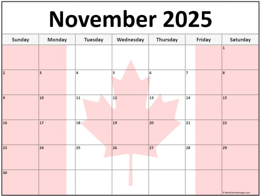 Collection Of November 2025 Photo Calendars With Image Filters