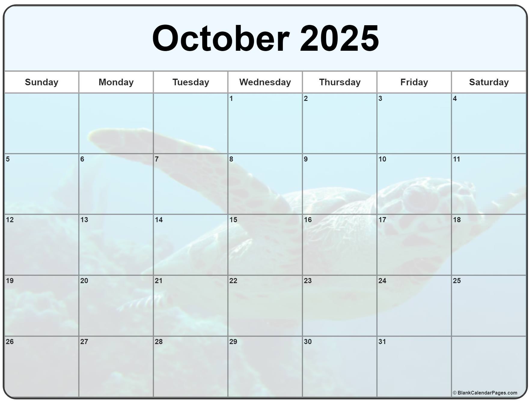 Collection Of October 2025 Photo Calendars With Image Filters 