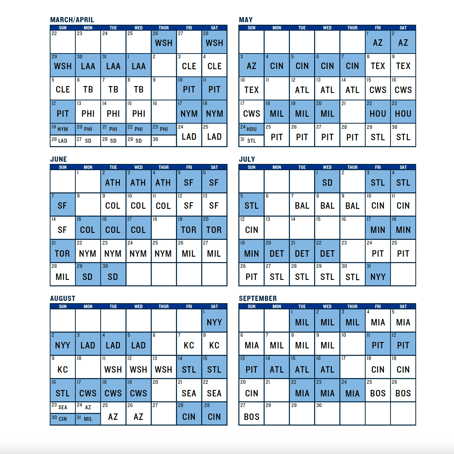 Cubs 2026 Calendar Schedule Printable