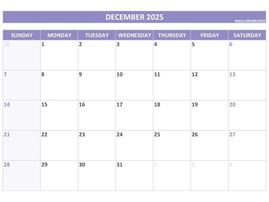 December 2025 Calendar Calendar best