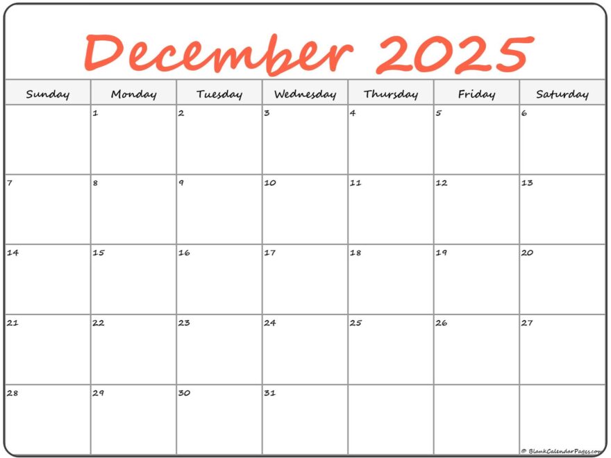 December 2025 Calendar Free Printable Calendars