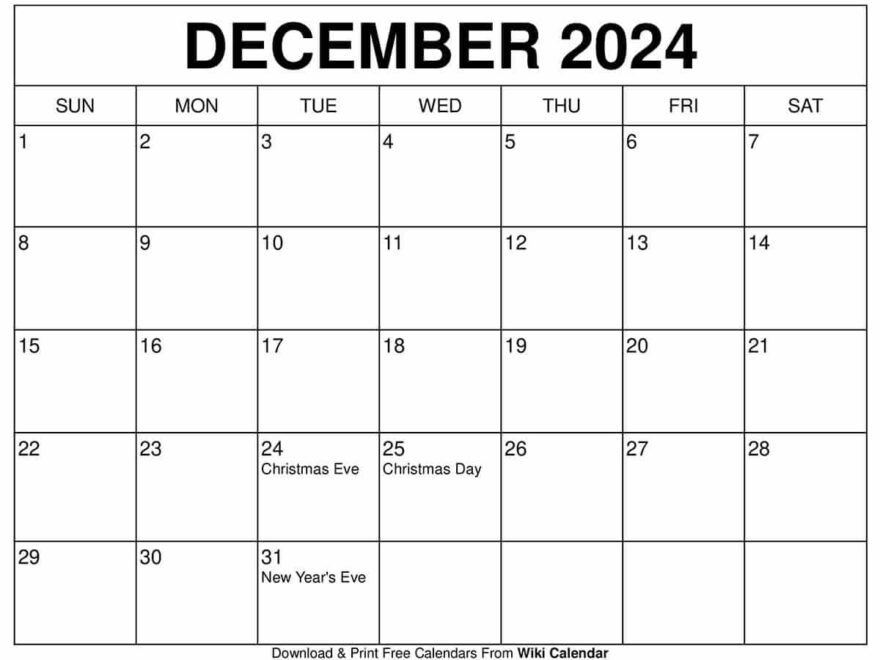 December 2025 Calendar Printable Templates More