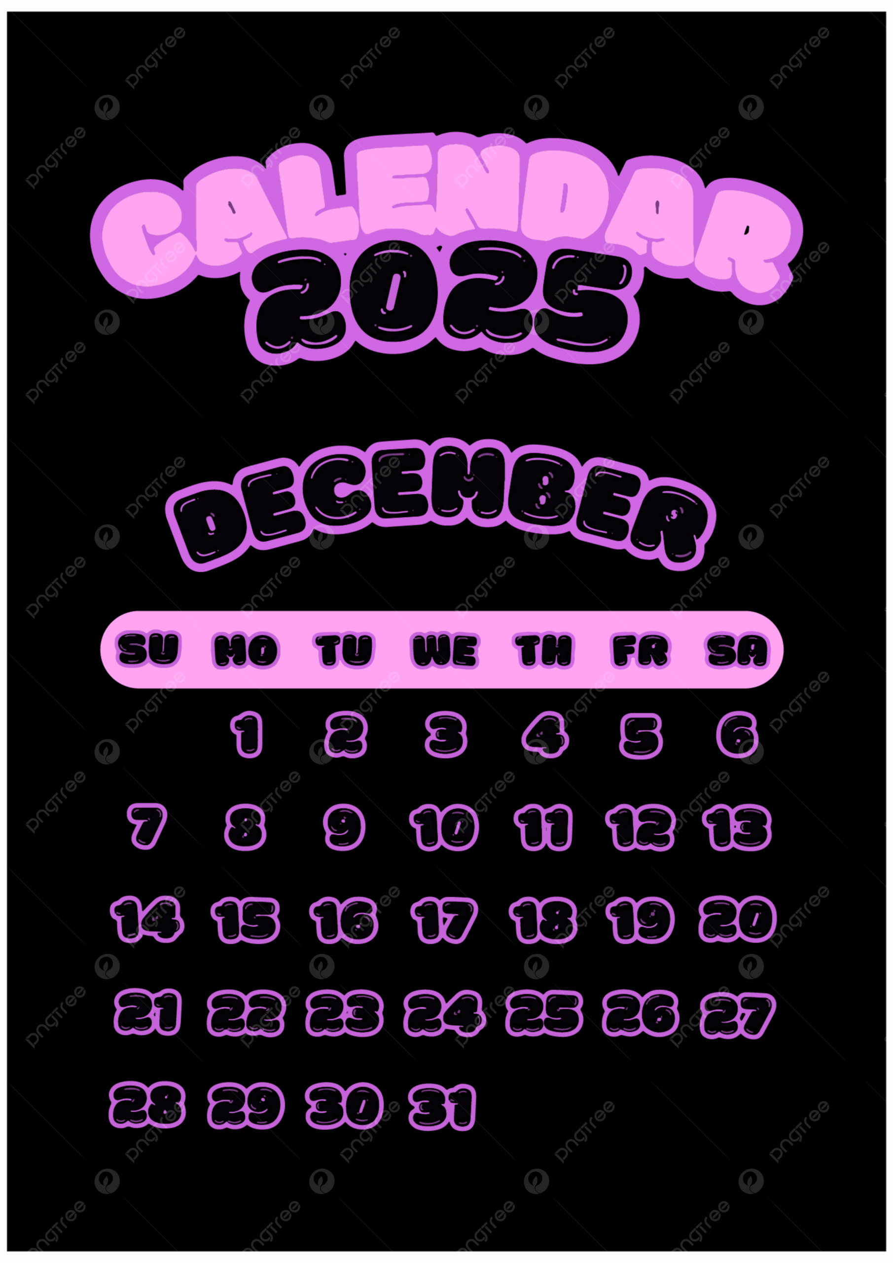 December 2025 Calendar Doc
