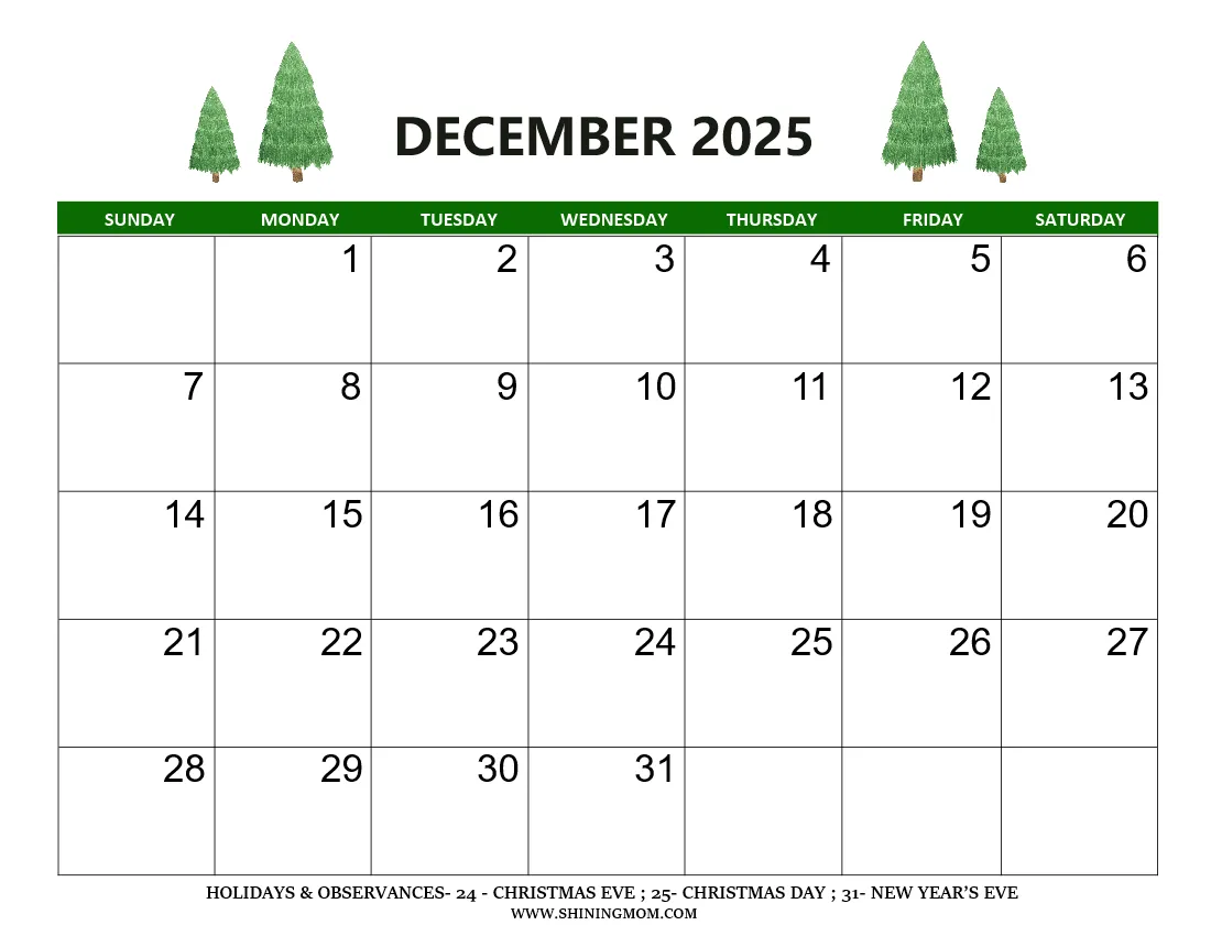 December 2025 Calendar Templates 40 Awesome Designs 