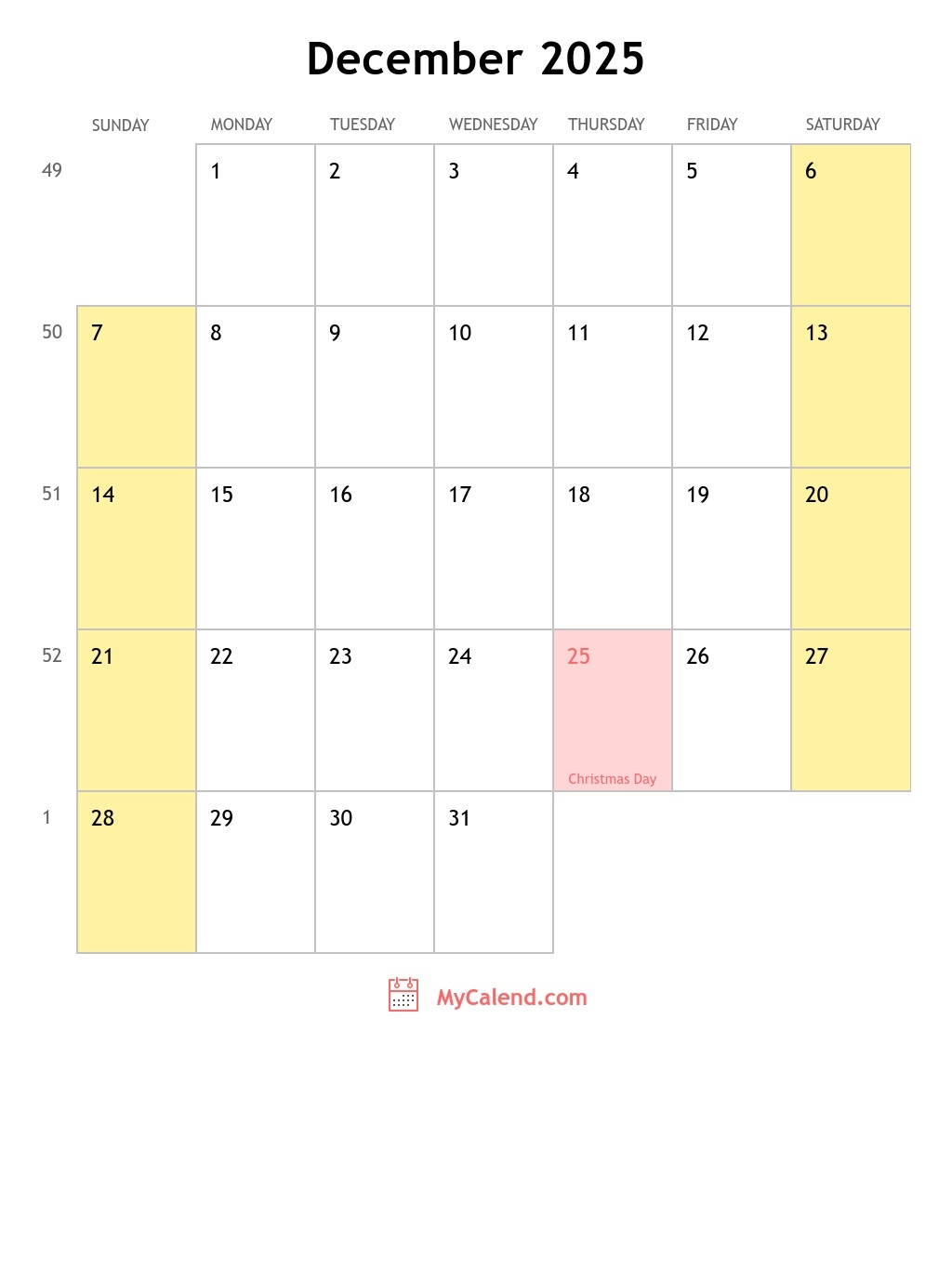 December 2025 Printable Calendar With Lines