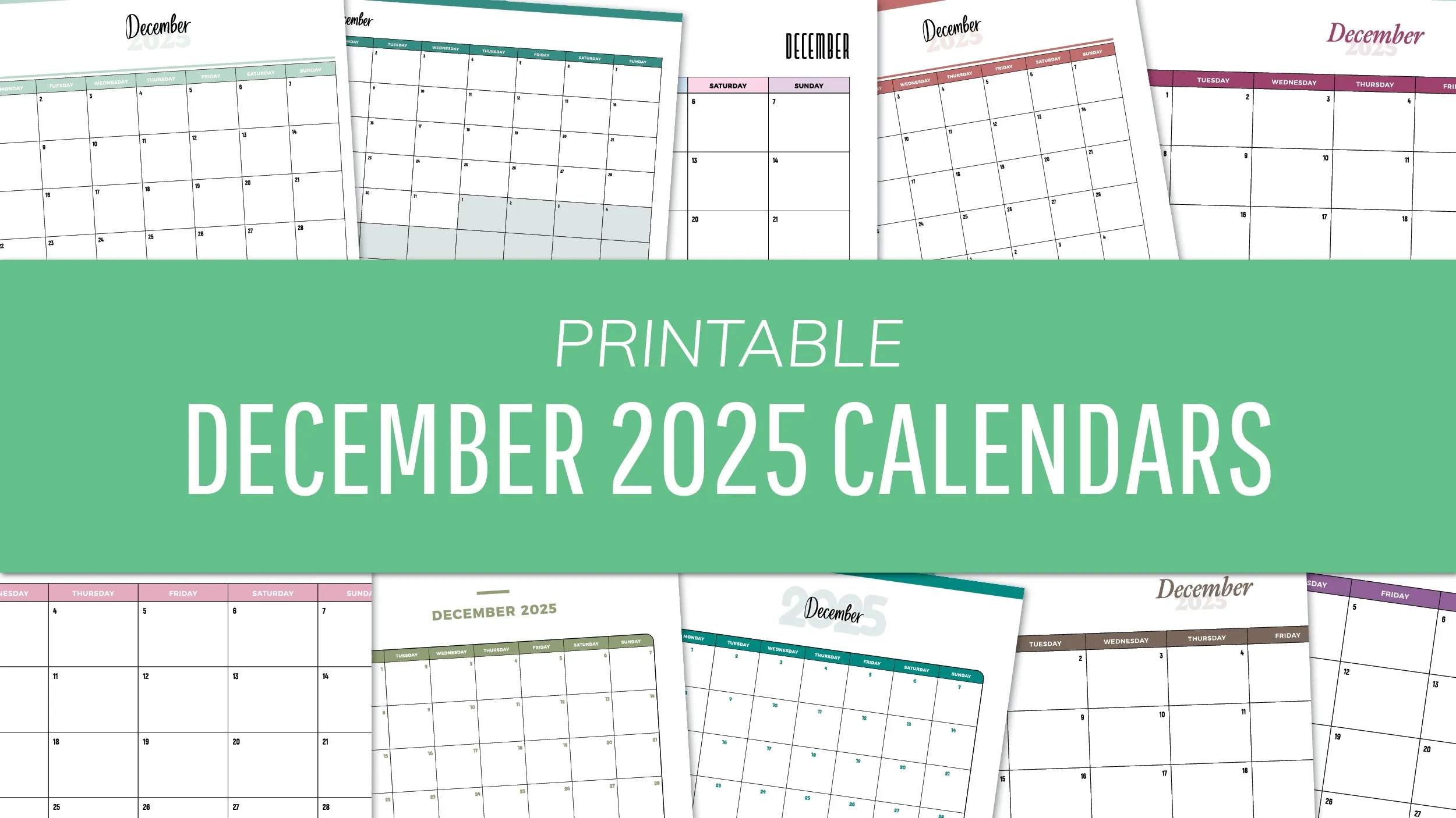 December 2025 Calendars Free PDF Download